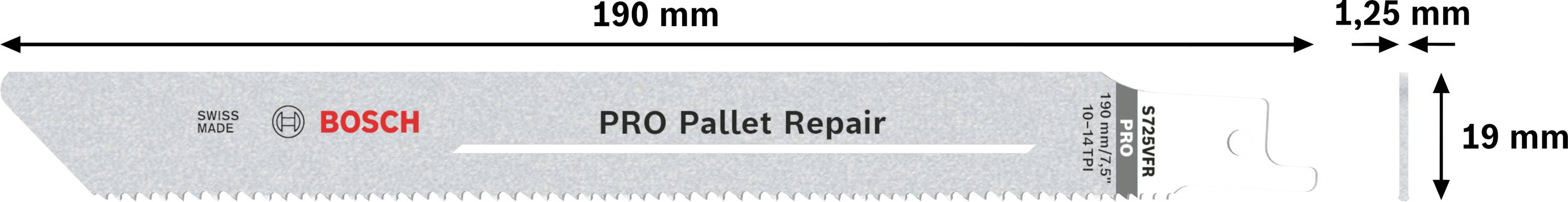 Bosch Accessories 2608658033 Säbelsägeblatt S 725 VFR, Special for Pallet Repair, 5er-Pack 1 St.