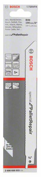 Bosch Accessories 2608658033 Säbelsägeblatt S 725 VFR, Special for Pallet Repair, 5er-Pack 1 St.