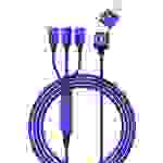 Smrter Câble de charge USB USB 2.0 USB-A mâle, USB-C® mâle, Connecteur Lightning , USB-Micro-B mâle 1.20 m bleu