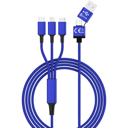 Smrter USB-Ladekabel USB 2.0 USB-A Stecker, USB-C® Stecker, Apple Lightning Stecker, USB-Micro-B St