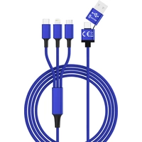 Smrter USB-Ladekabel USB 2.0 USB-A Stecker, USB-C® Stecker, Apple Lightning Stecker, USB-Micro-B Stecker 1.20m Blau Smrter USB-Ladekabel USB 2.0 USB-A Stecker, USB-C® Stecker, Apple Lightning Stecker, USB-Micro-B Stecker 1.20m Blau