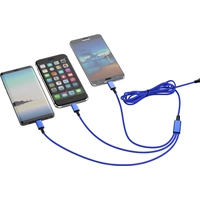 Smrter USB-Ladekabel USB 2.0 USB-A Stecker, USB-C® Stecker, Apple Lightning Stecker, USB-Micro-B Stecker 1.20m Blau Smrter USB-Ladekabel USB 2.0 USB-A Stecker, USB-C® Stecker, Apple Lightning Stecker, USB-Micro-B Stecker 1.20m Blau