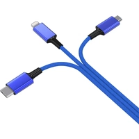 Smrter USB-Ladekabel USB 2.0 USB-A Stecker, USB-C® Stecker, Apple Lightning Stecker, USB-Micro-B Stecker 1.20m Blau Smrter USB-Ladekabel USB 2.0 USB-A Stecker, USB-C® Stecker, Apple Lightning Stecker, USB-Micro-B Stecker 1.20m Blau