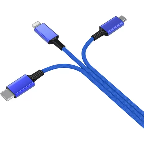 Smrter USB-Ladekabel USB 2.0 USB-A Stecker, USB-C® Stecker, Apple Lightning Stecker, USB-Micro-B Stecker 1.20m Blau Smrter USB-Ladekabel USB 2.0 USB-A Stecker, USB-C® Stecker, Apple Lightning Stecker, USB-Micro-B Stecker 1.20m Blau