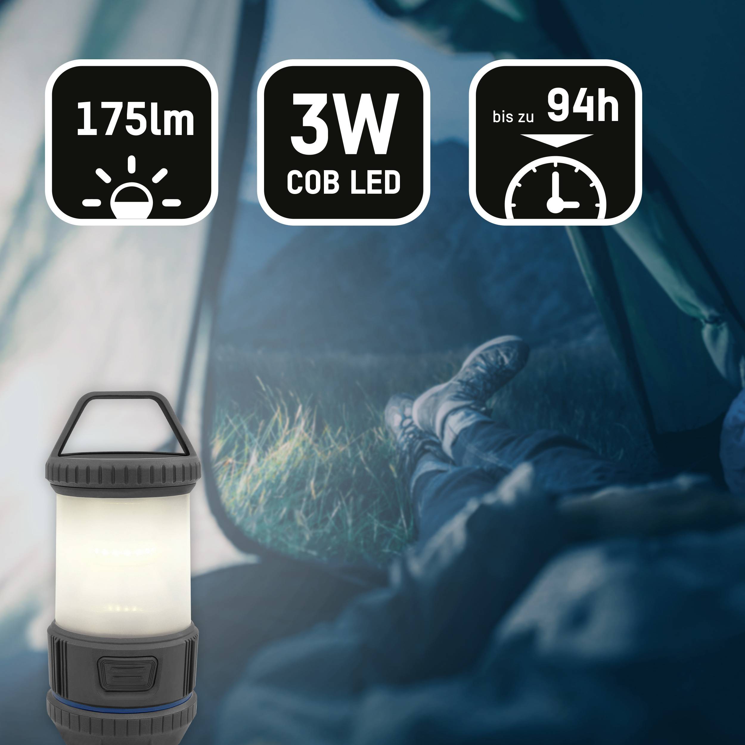 Ansmann 1600-0286 CL200B LED Camping-Laterne 175 lm batteriebetrieben Schwarz