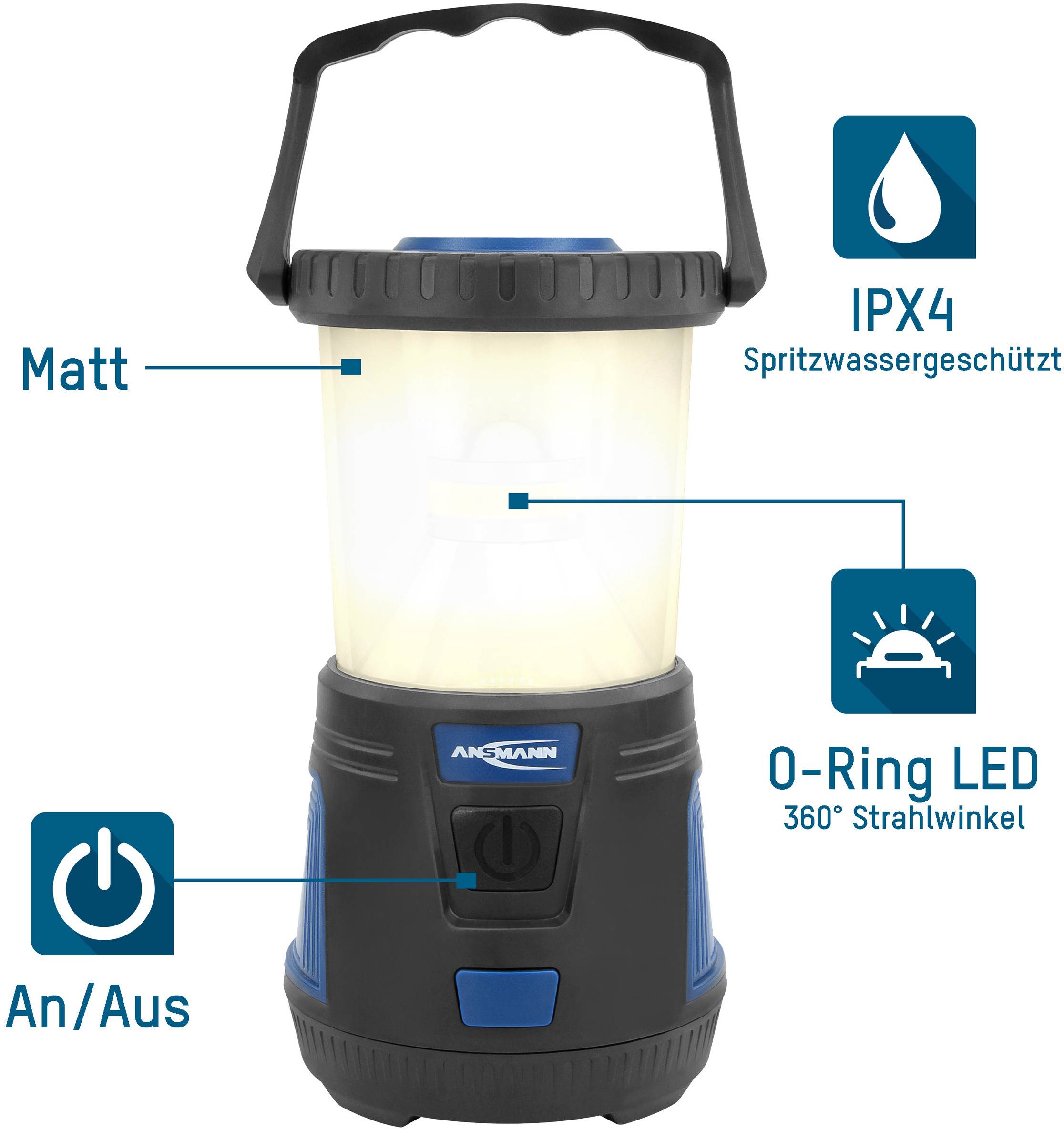 Ansmann 1600-0287 CL600B LED Camping-Laterne 600 lm batteriebetrieben Schwarz