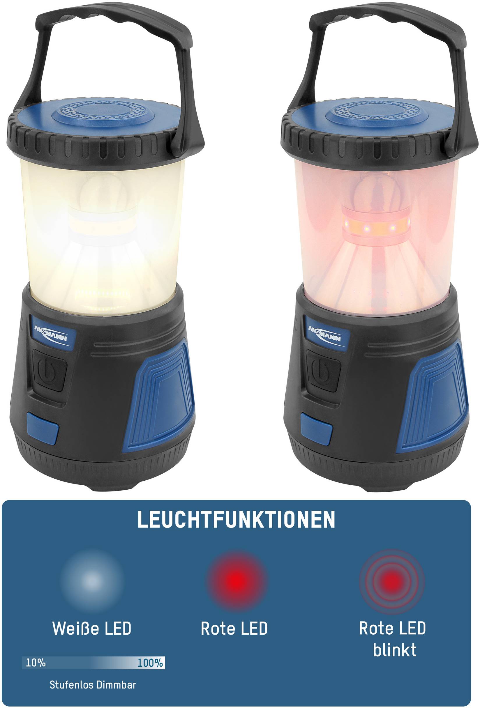 Ansmann 1600-0287 CL600B LED Camping-Laterne 600 lm batteriebetrieben Schwarz