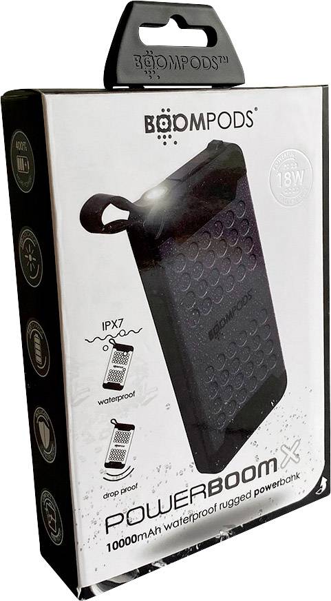 Boompods Powerboom X Powerbank 10000 mAh Power Delivery 2.0 Li-Ion Schwarz Taschenlampe, Outdoor