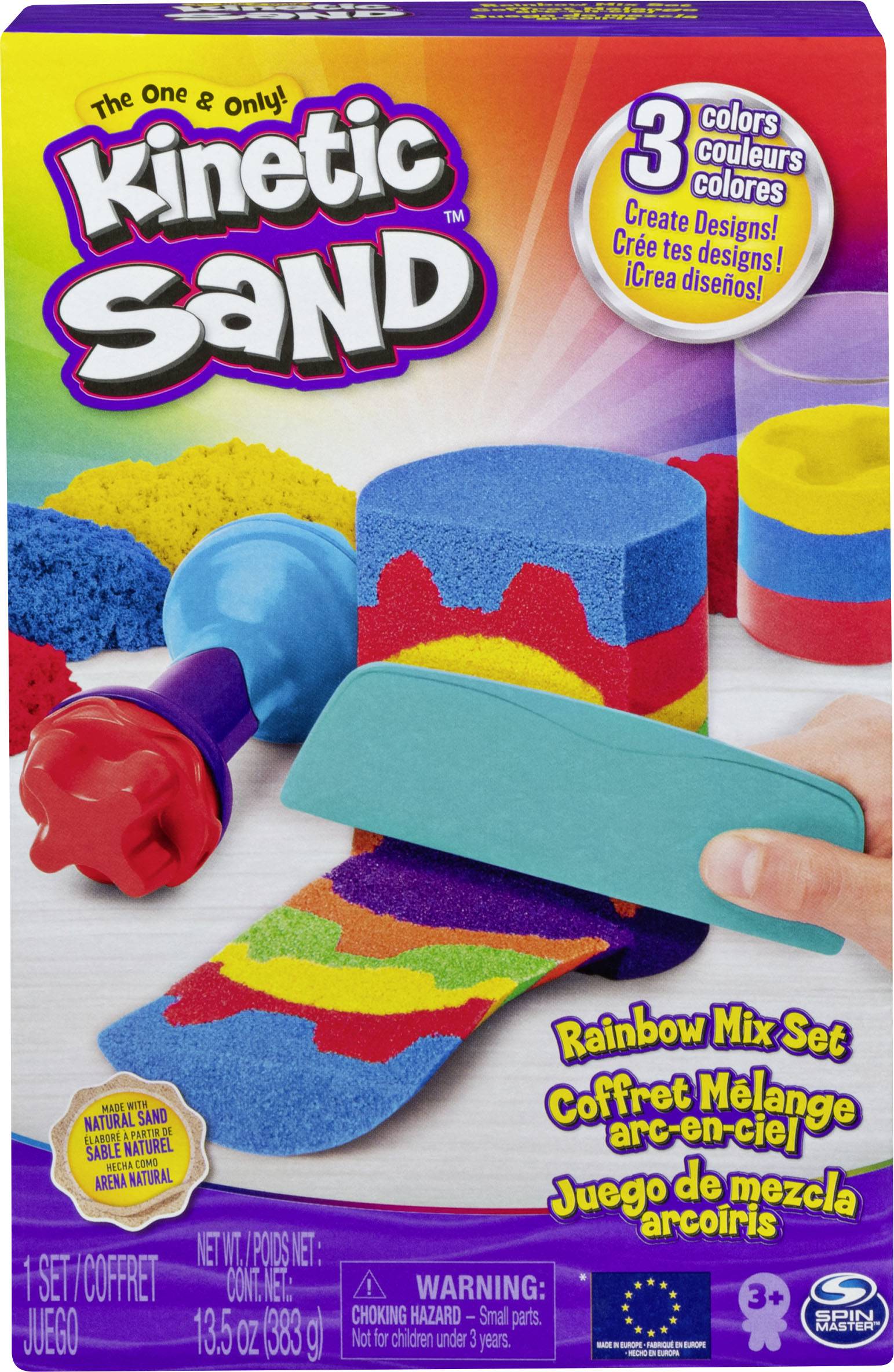 Spin Master Kinetic Sand Regenbogen Mix Set mit 383 g Kinetic Sand
