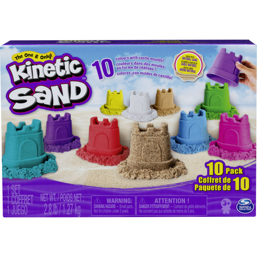 Spin Master Kinetic Sand Burgenförmchen mit Sand 10er - Set