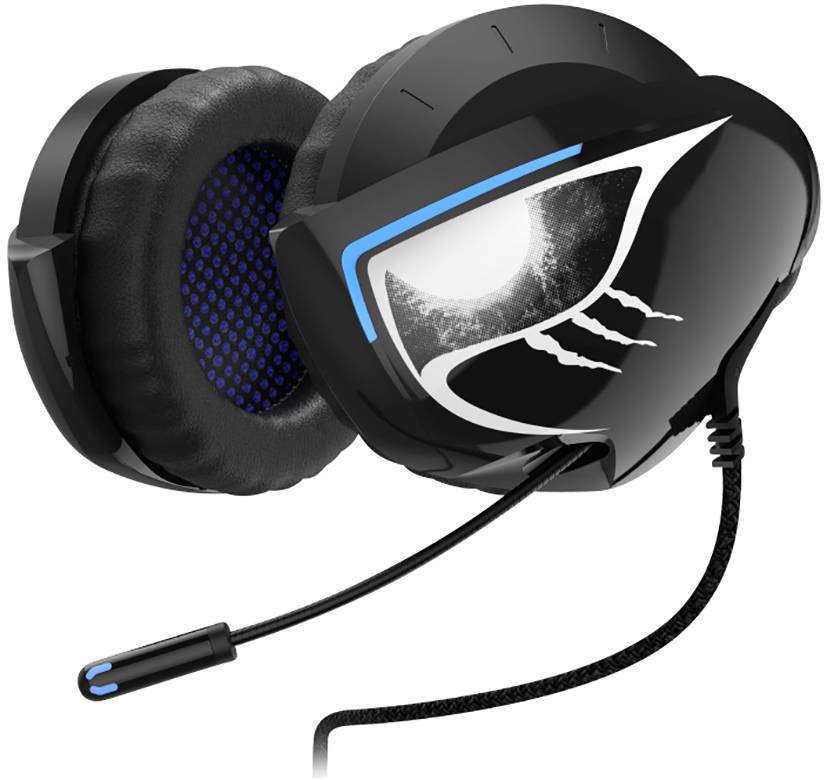 Urage SoundZ 500 Neckband Over Ear Headset kabelgebunden 7.1 Surround Schwarz Lautstärkeregelung, Mikrofon-Stummschaltung Gaming