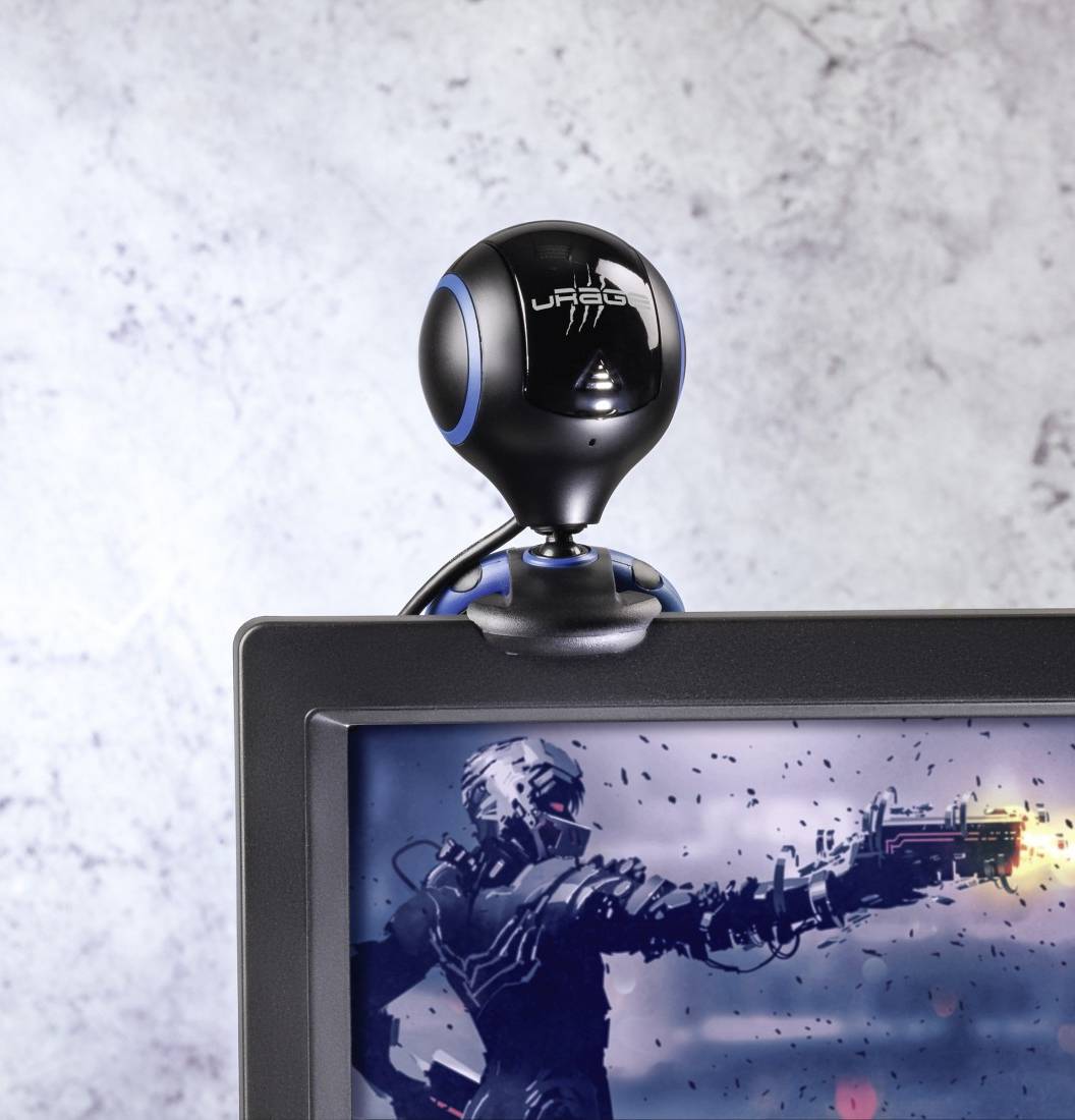 Urage WebCam HD Essential HD-Webcam 1280 x 720 Pixel Klemm-Halterung, Standfuß