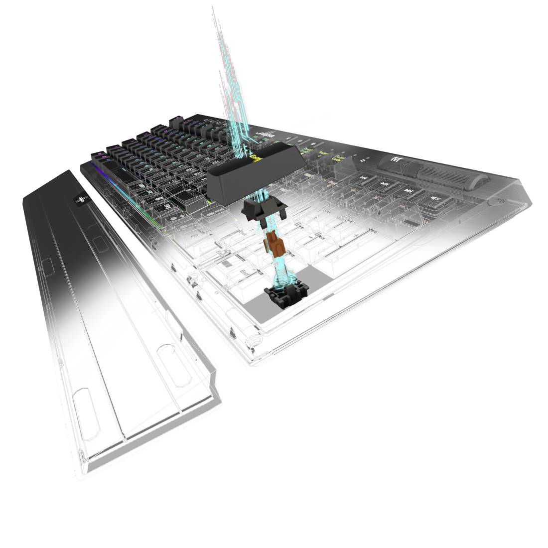 Urage Exodus 900 Brown USB Gaming-Tastatur Deutsch, QWERTZ Schwarz Beleuchtet, Handballenauflage