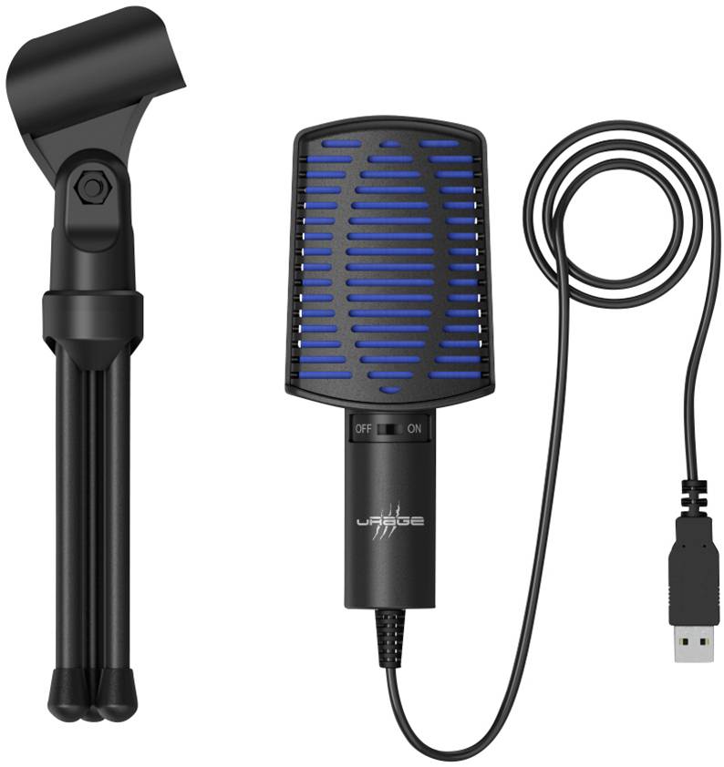 Urage Stream 100 Stand PC-Mikrofon Übertragungsart (Details):Kabelgebunden inkl. Stativ USB Kabelgebunden Schwarz