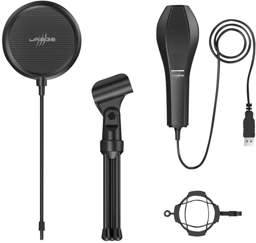 Urage Stream 400 Plus Stand PC-Mikrofon Übertragungsart (Details):Kabelgebunden inkl. Stativ USB Kabelgebunden Schwarz