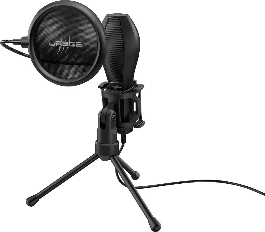 Urage Stream 400 Plus Stand PC-Mikrofon Übertragungsart (Details):Kabelgebunden inkl. Stativ USB Kabelgebunden Schwarz