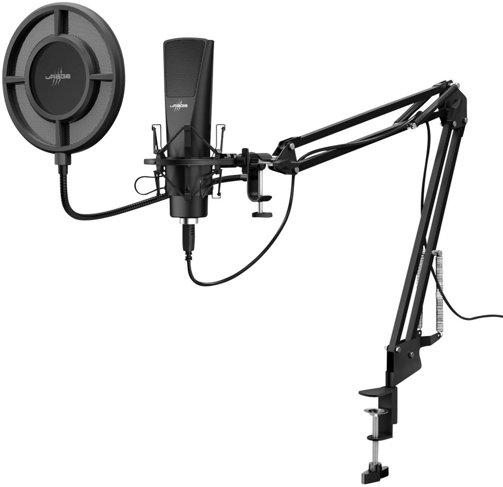 Urage Stream 800 HD Studio Stand PC-Mikrofon Übertragungsart (Details):Kabelgebunden inkl. Stativ USB Kabelgebunden Schwarz