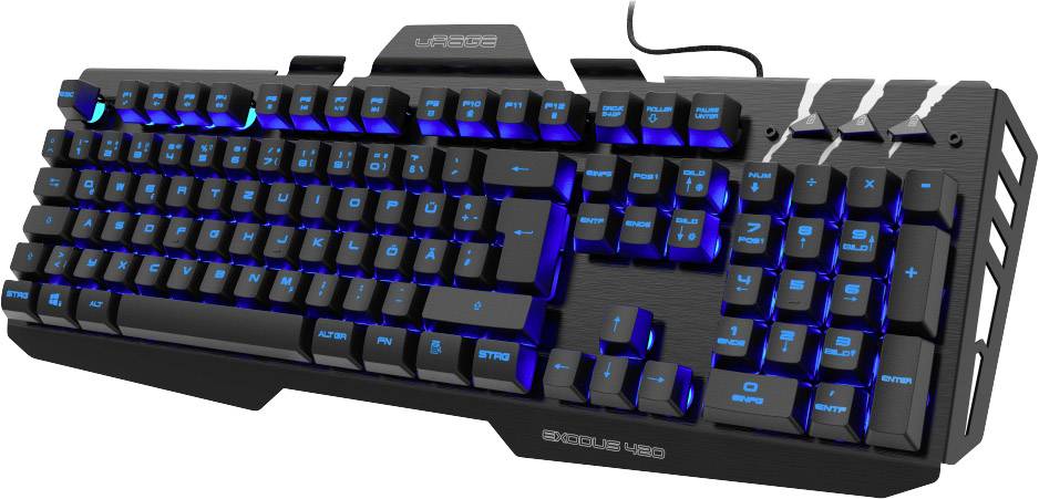 Urage Gaming-Keyboard "Exodus 420 Metal" USB Gaming-Tastatur Deutsch, QWERTZ Schwarz Beleuchtet