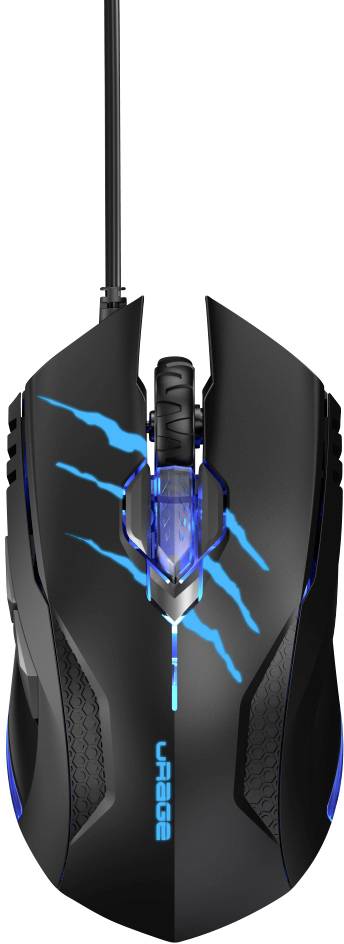 Urage Reaper 100 Ergonomische Gaming-Maus USB Optisch Schwarz 6 Tasten 3200 dpi Ergonomisch