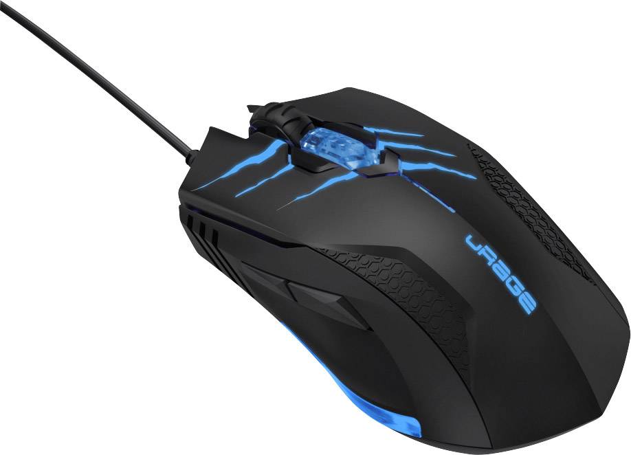 Urage Reaper 100 Ergonomische Gaming-Maus USB Optisch Schwarz 6 Tasten 3200 dpi Ergonomisch