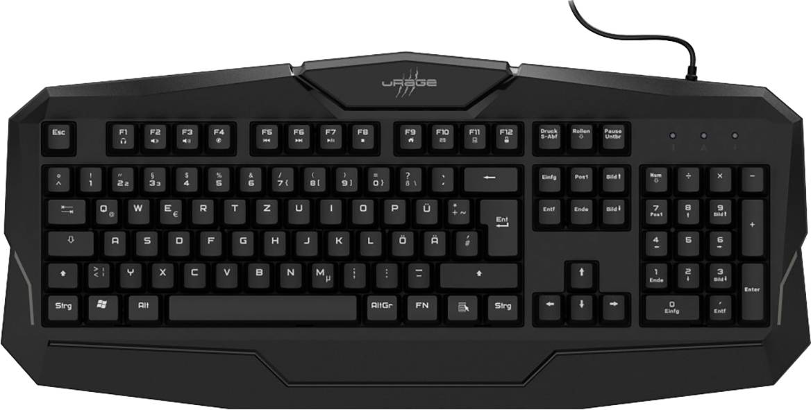 Urage Gaming-Keyboard "Exodus 100" USB Gaming-Tastatur Deutsch, QWERTZ Schwarz Handballenauflage