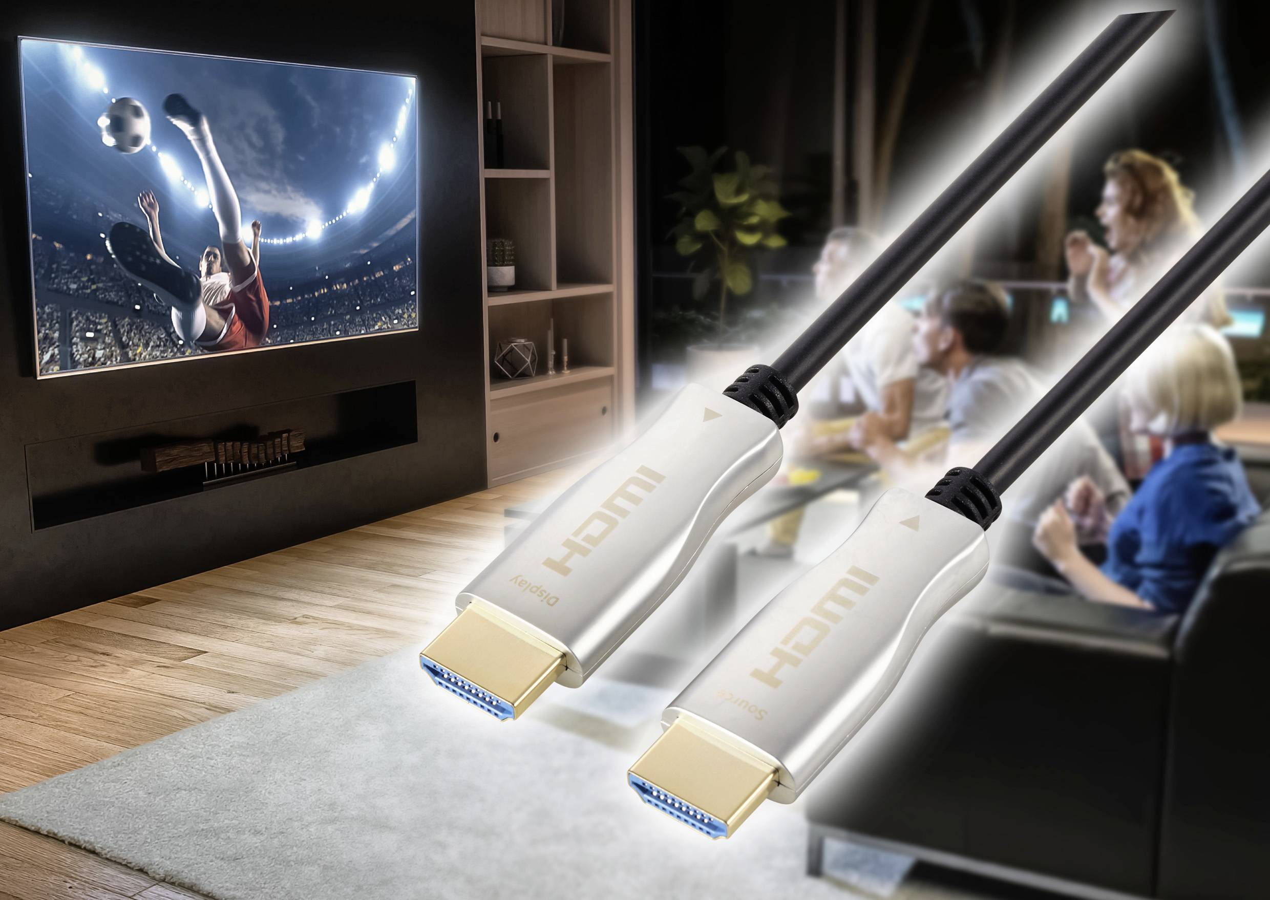 SpeaKa Professional HDMI Anschlusskabel HDMI-A Stecker, HDMI-A Stecker 30.00m Schwarz SP-9019352 4K UHD, Geschirmt HDMI-Kabel