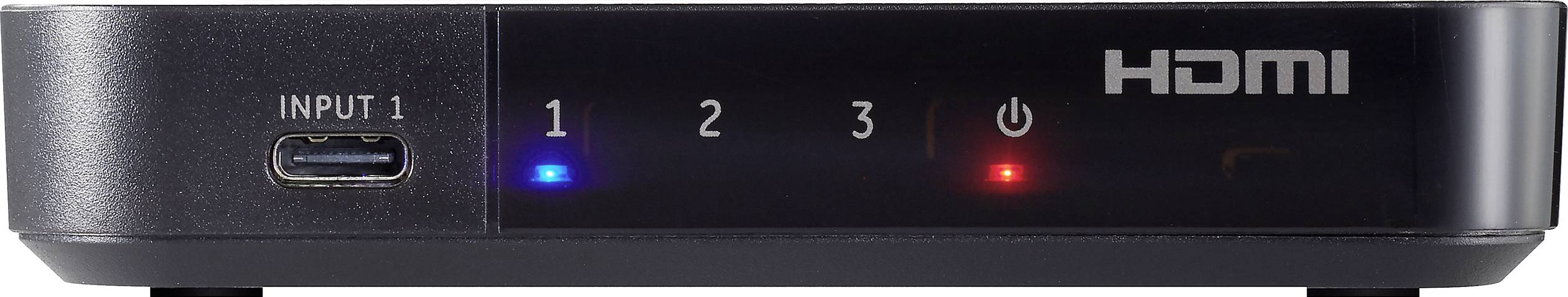 SpeaKa Professional 2+1 Port HDMI-Switch mit zusätzlichem USB-C®-Eingang UHD 4K @ 60 Hz