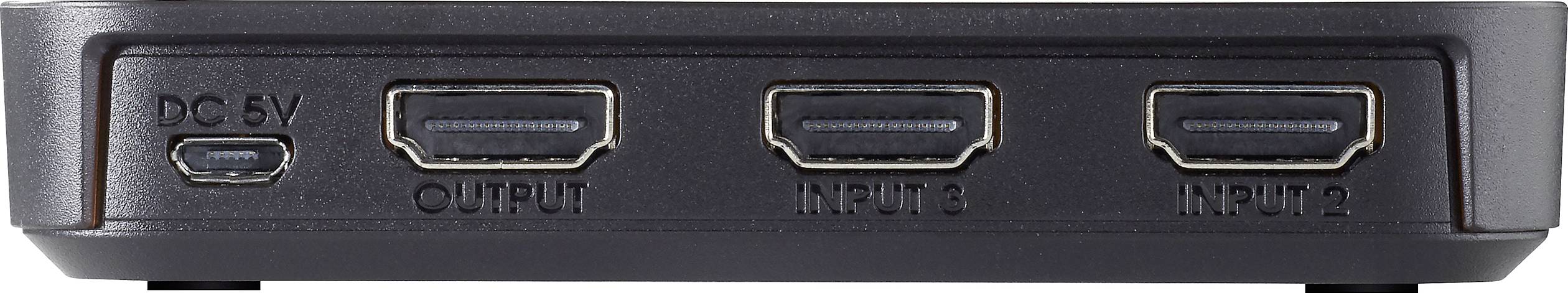 SpeaKa Professional 2+1 Port HDMI-Switch mit zusätzlichem USB-C®-Eingang UHD 4K @ 60 Hz