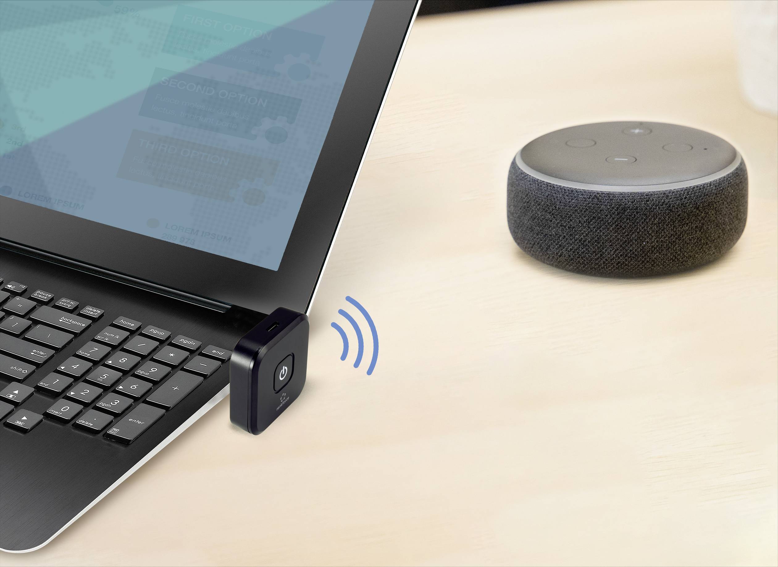 Renkforce RF-BTT-350 Bluetooth® Musik-Sender Bluetooth Version: 4.2 10m integrierter Akku