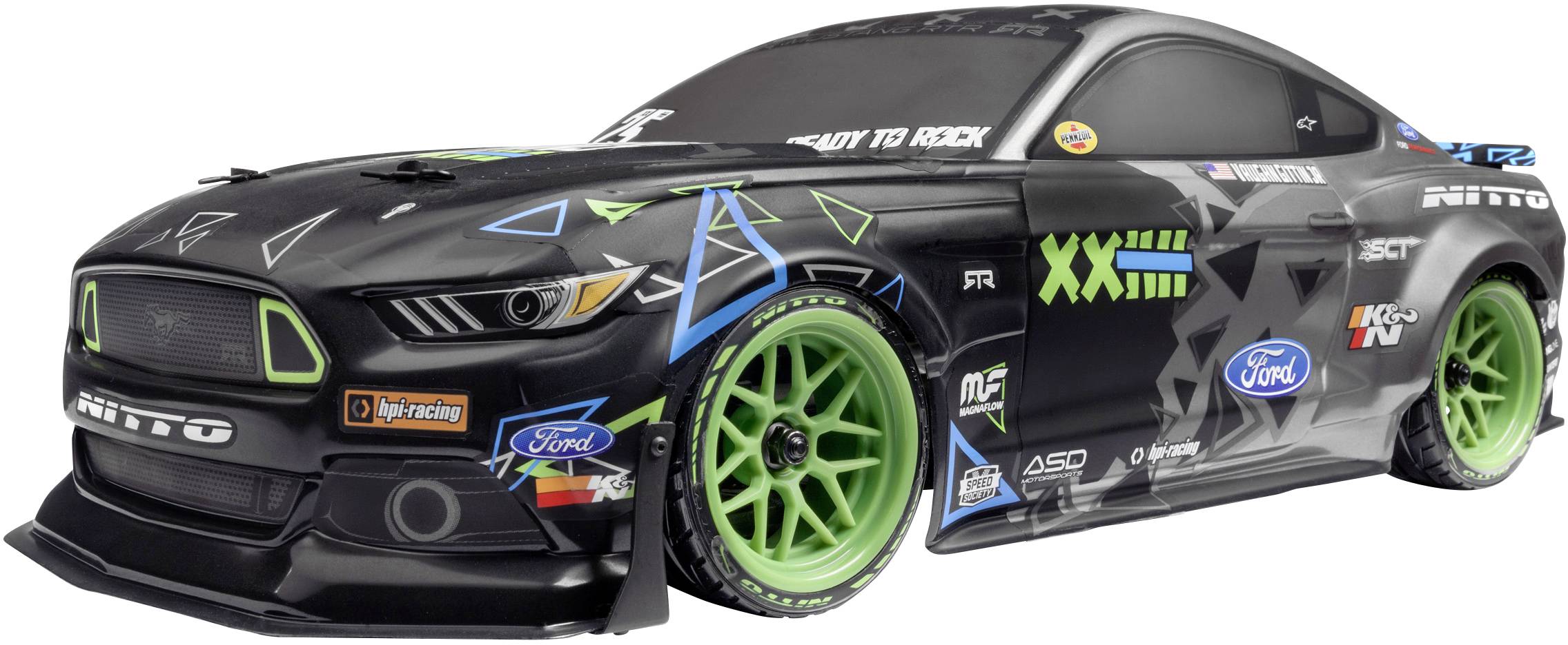 HPI Racing Vaughn Gittin Jr Drift Mustang Brushed 1:10 RC Modellauto Elektro Straßenmodell Allradantrieb (4WD) 100% RtR 2,4GHz