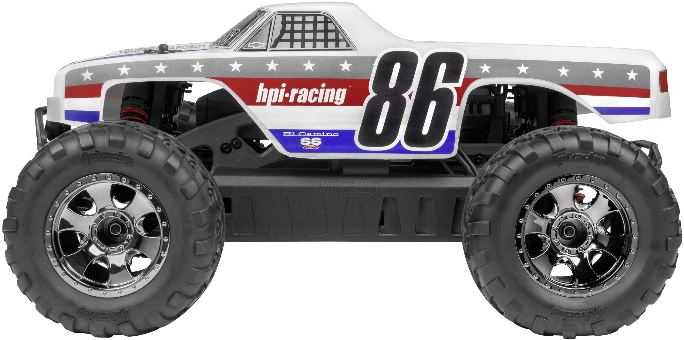 HPI Racing Savage XS Flux Chevrolet EL Camino Brushless 1:12 RC Modellauto Elektro Monstertruck Allradantrieb (4WD) RtR 2,4GHz