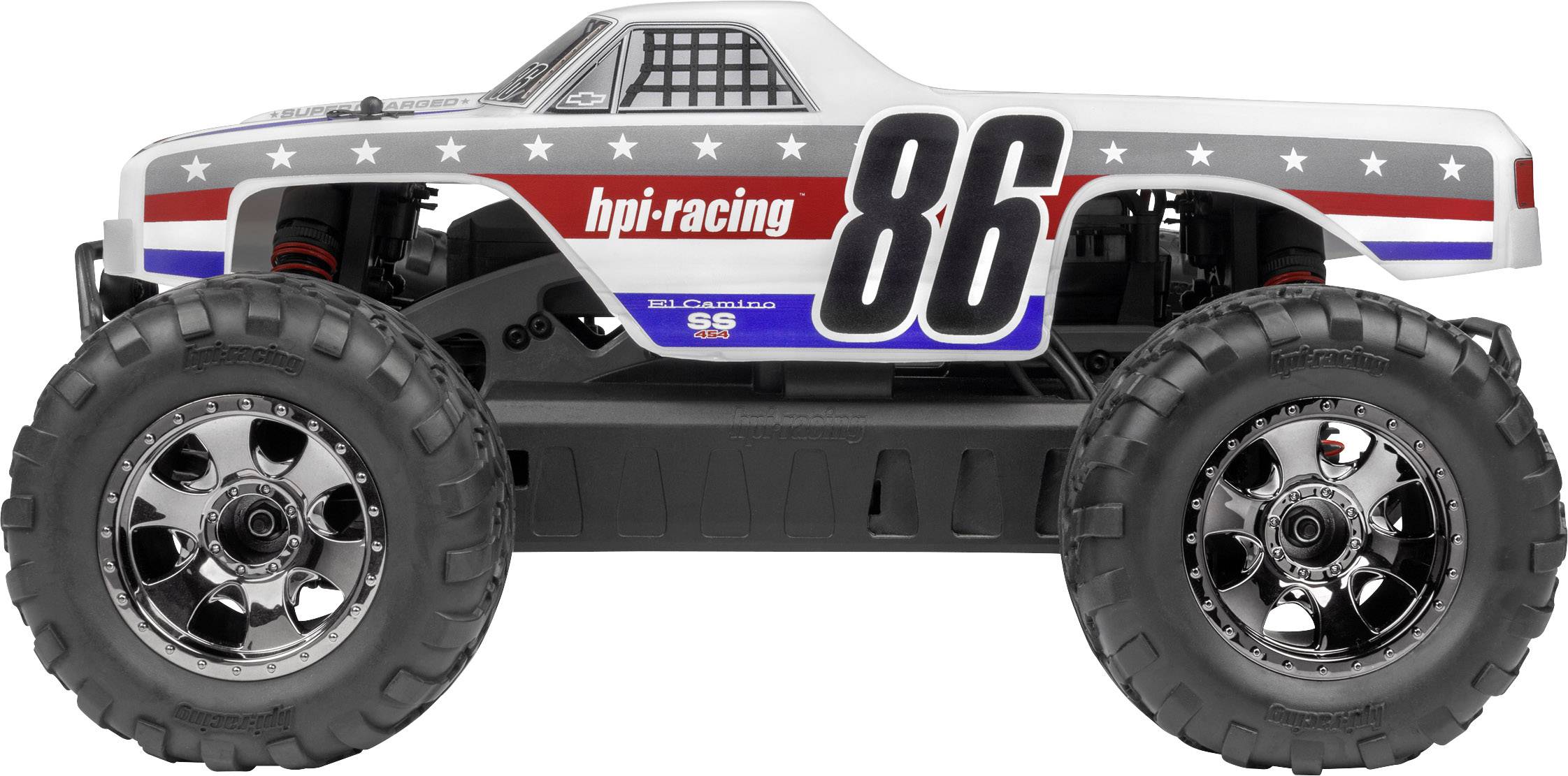 HPI Racing Savage XS Flux Chevrolet EL Camino Brushless 1:12 RC Modellauto Elektro Monstertruck Allradantrieb (4WD) RtR 2,4GHz