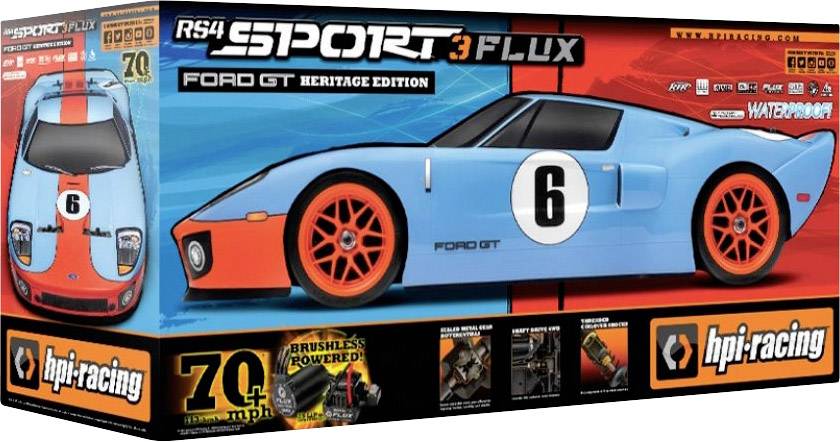 HPI Racing RS4 Sport 3 Flux Ford GT Le Mans Spec II Heritage Edition Brushless 1:10 RC Modellauto Elektro Straßenmodell