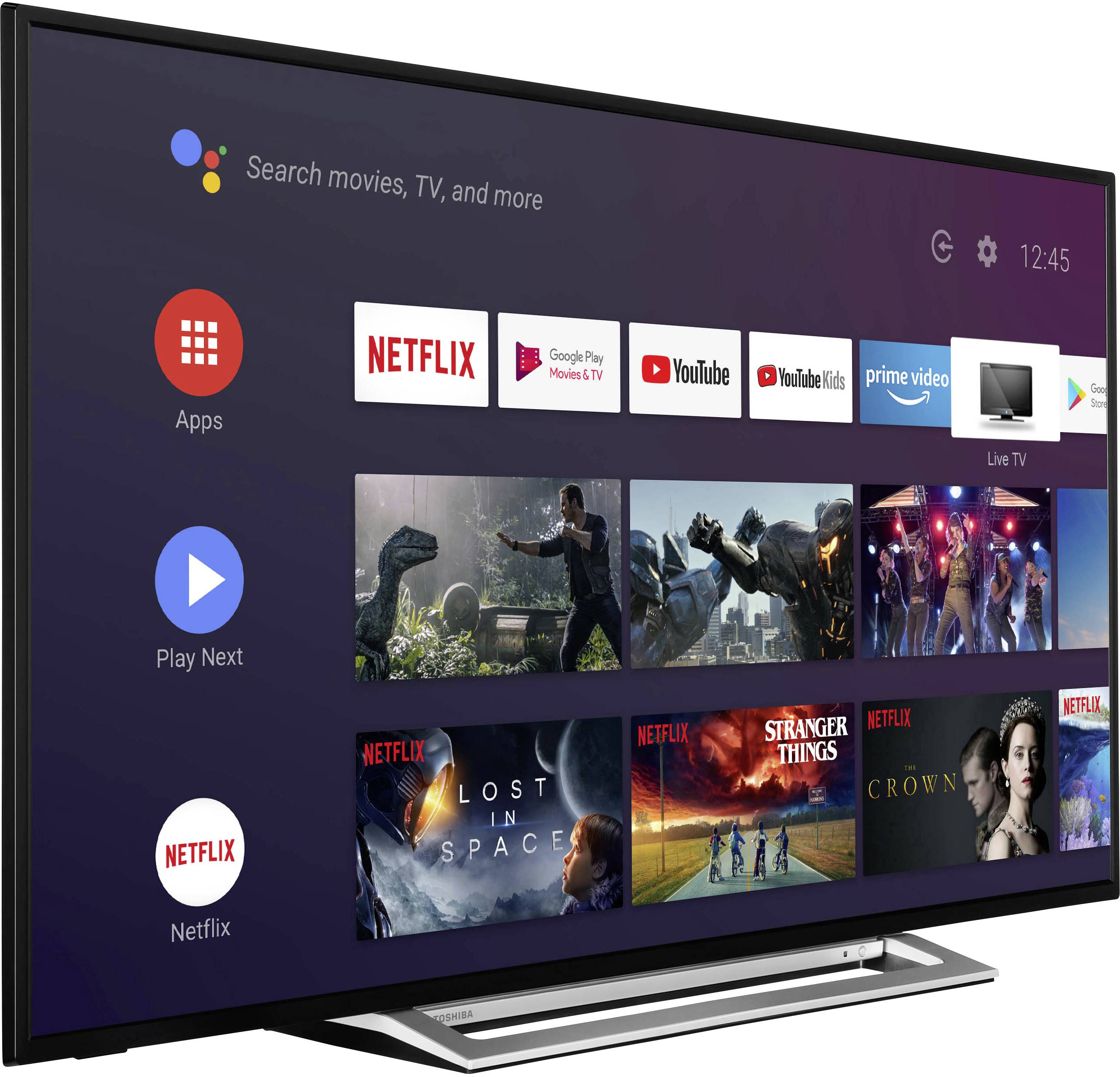 Toshiba 43UA3A63DG LED-TV 108cm 43 Zoll EEK G (A - G) DVB-T2, DVB-C, DVB-S, UHD, Smart TV, WLAN, CI+ Schwarz, Silber