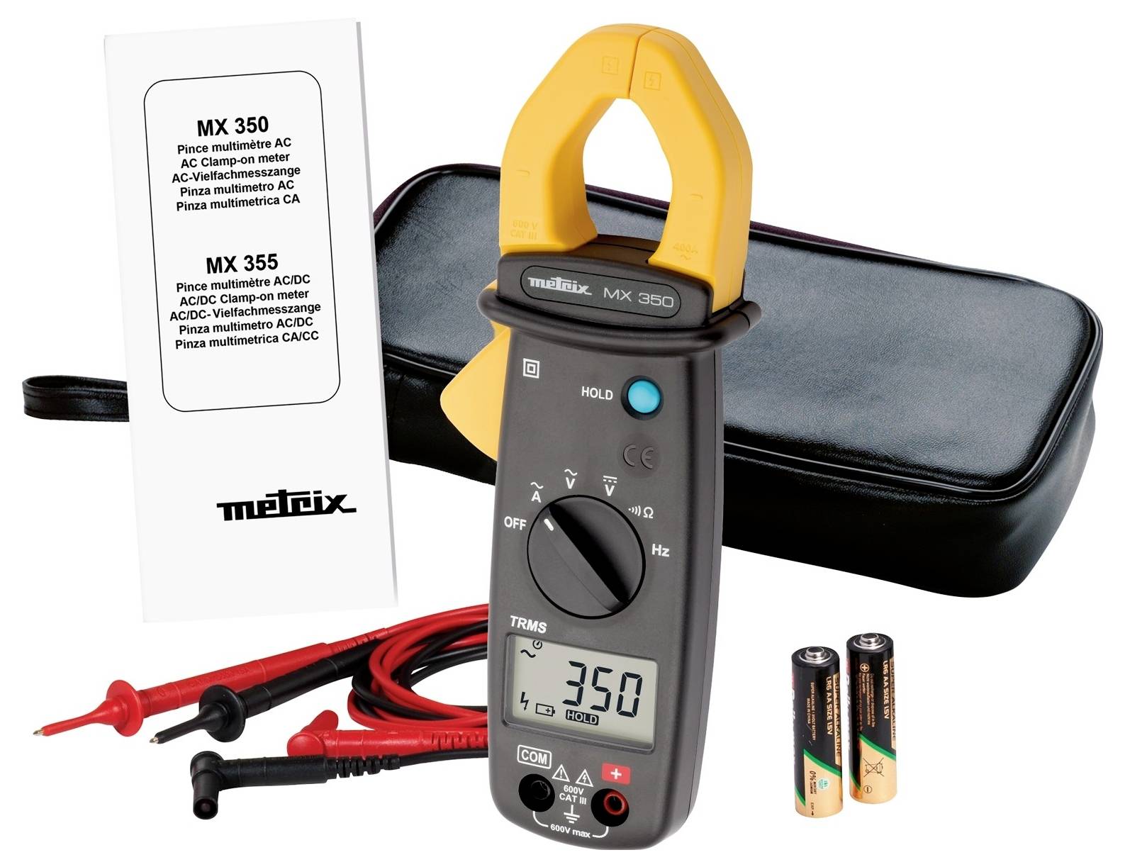 Metrix MX 350 Stromzange digital CAT III 600V Anzeige (Counts): 6000