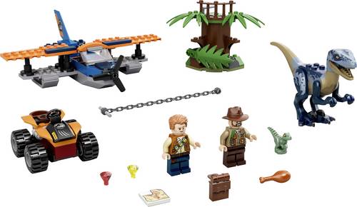 75942 LEGO® JURASSIC WORLD™ Velociraptor: Rettungsmission mit dem Doppeldecker