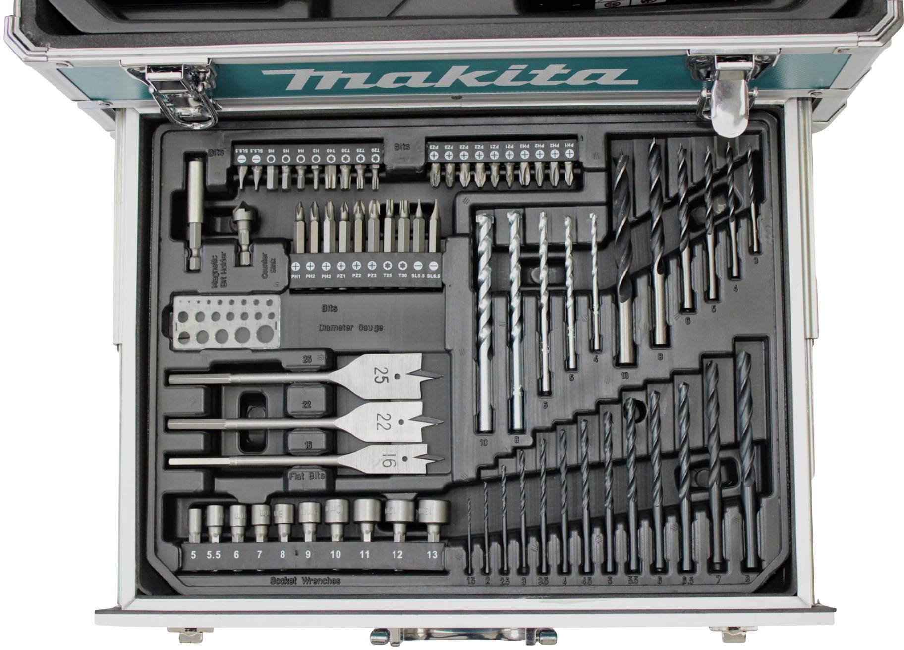 Makita HP457DWEX4 2-Gang-Akku-Schlagbohrschrauber inkl. 2. Akku, inkl. Ladegerät, inkl. Koffer, mit Zubehör