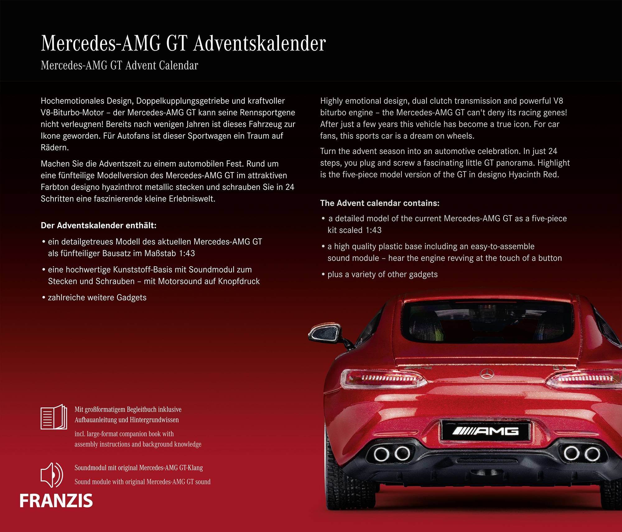 Franzis Verlag Mercedes-AMG GT Bausätze, Elektronik, Technik Adventskalender Altersklasse ab 14 Jahre