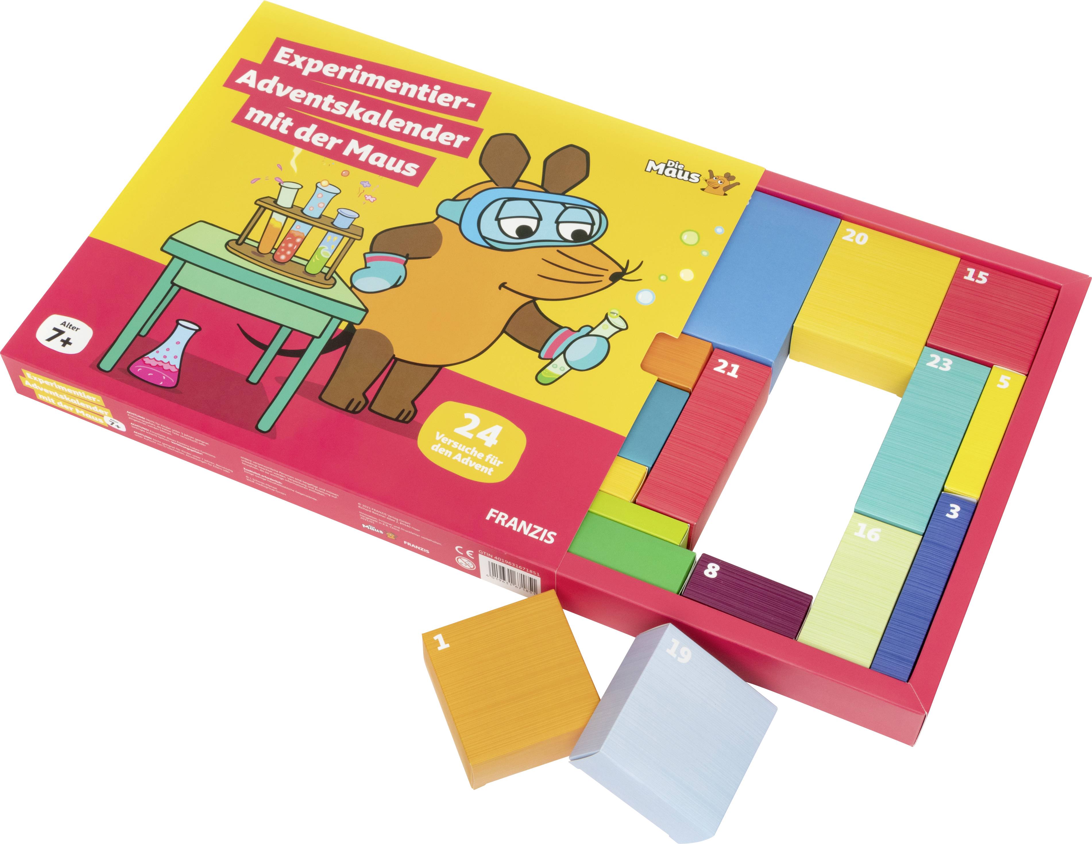 FRANZIS Verlag Mit der Maus Experimentier-Adventskalender mit der Maus Experimente Adventskalender Altersklasse ab 7 Jahre