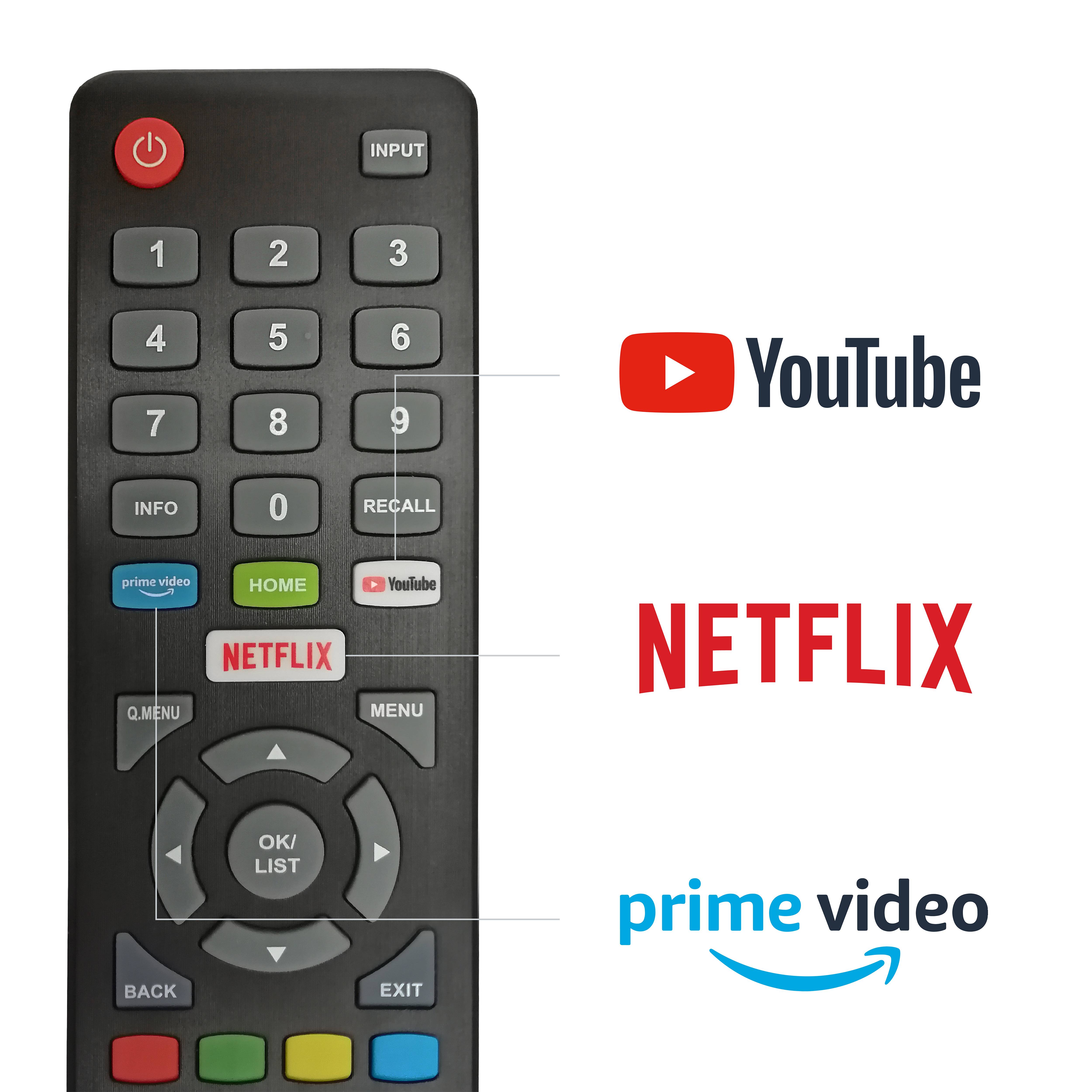 Dyon Smart 32 XT LED-TV 80cm 31.5 Zoll EEK E (A - G) DVB-T2, DVB-C, DVB-S, HD ready, Smart TV, WLAN, CI+ Schwarz