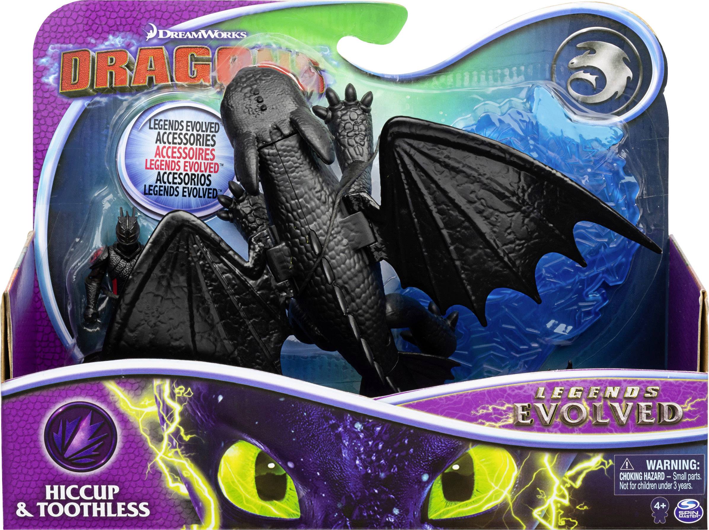 DreamWorks Dragons Legends Evolved, Hicks und Ohnezahn, Drache mit Wikingerfigur und Zubehör