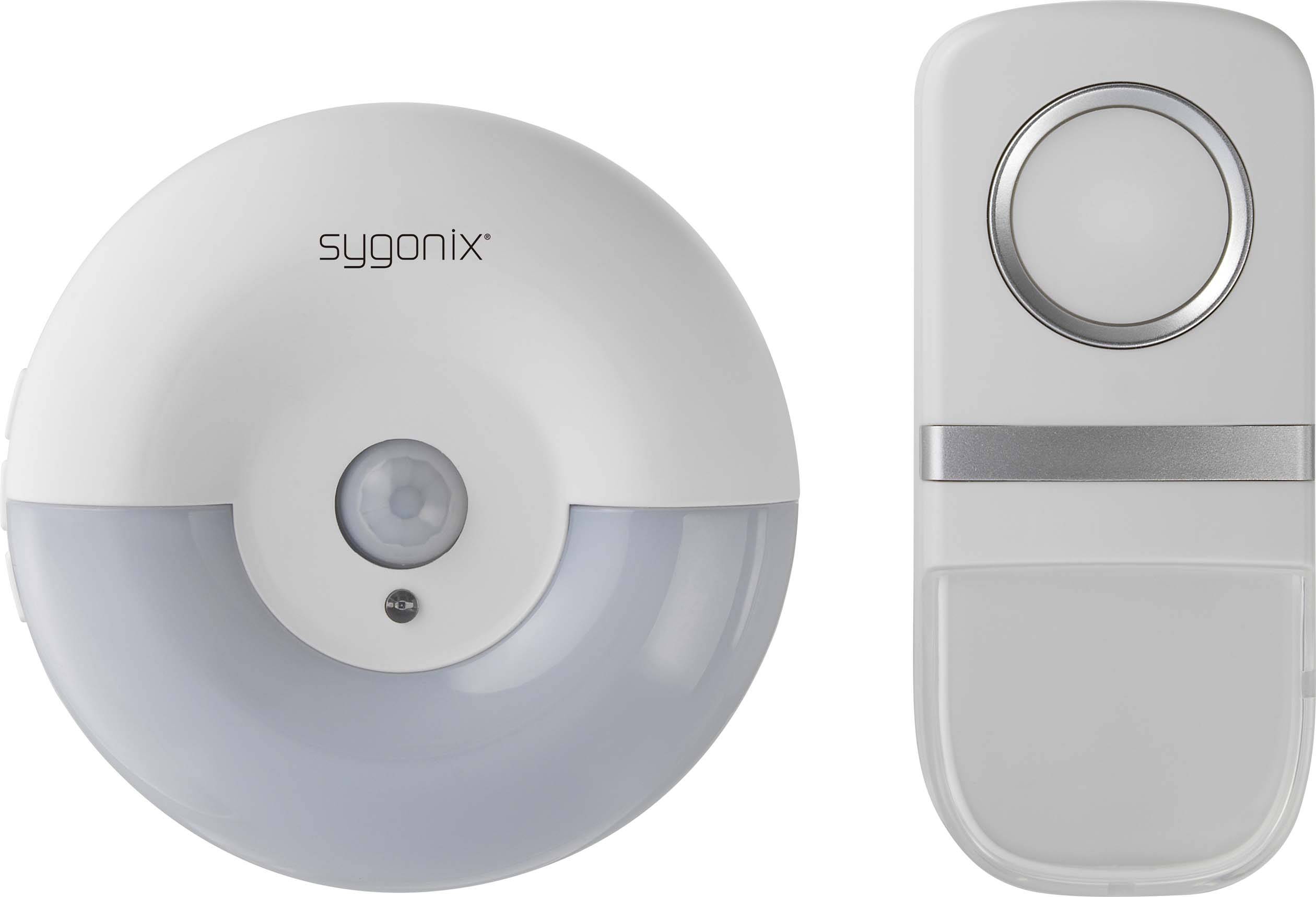 Sygonix SY-4510762 Funkklingel Komplett-Set batterielos, mit Blinklicht, mit Bewegungsmelder, mit Namensschild, mit automatischem