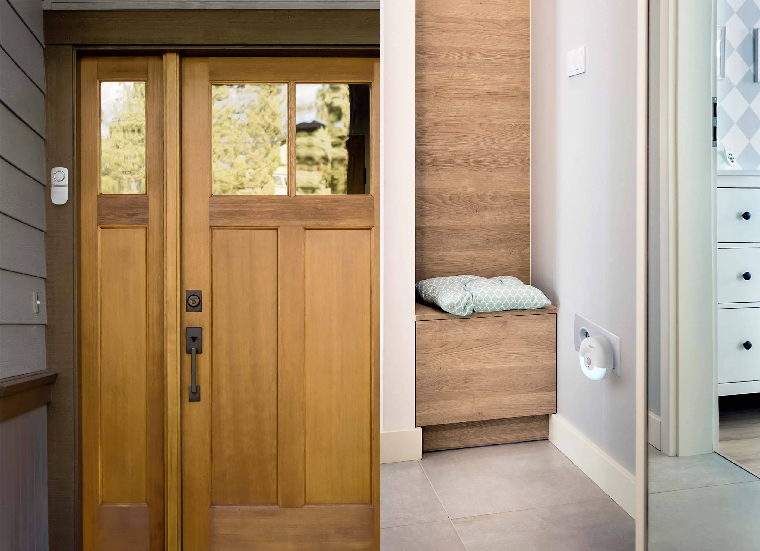 Sygonix SY-4510762 Funkklingel Komplett-Set batterielos, mit Blinklicht, mit Bewegungsmelder, mit Namensschild, mit automatischem