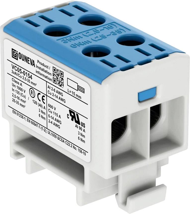 Ouneva Group VC05-0154 Verteilerblock Schrauben Blau 1 St.