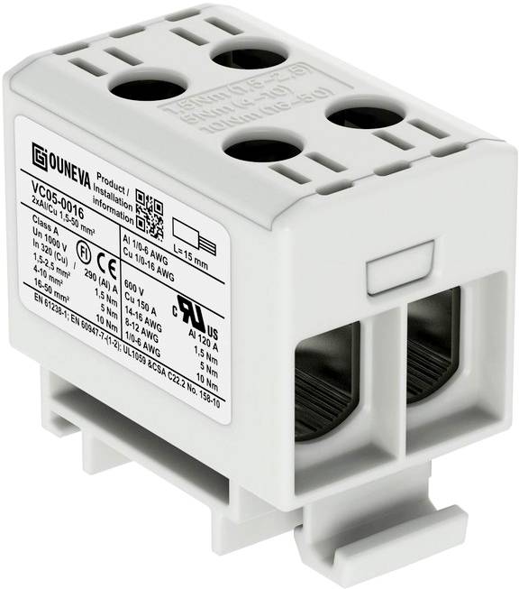 Ouneva Group VC05-0016 Verteilerblock Schrauben Grau 1 St.