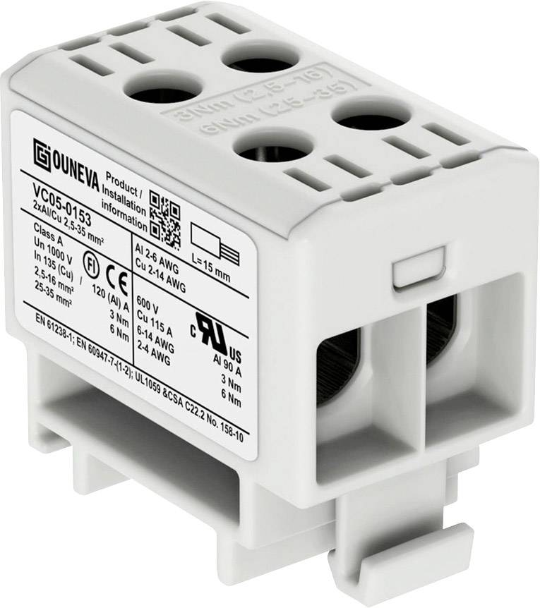 Ouneva Group VC05-0153 Verteilerblock Schrauben Grau 1St.