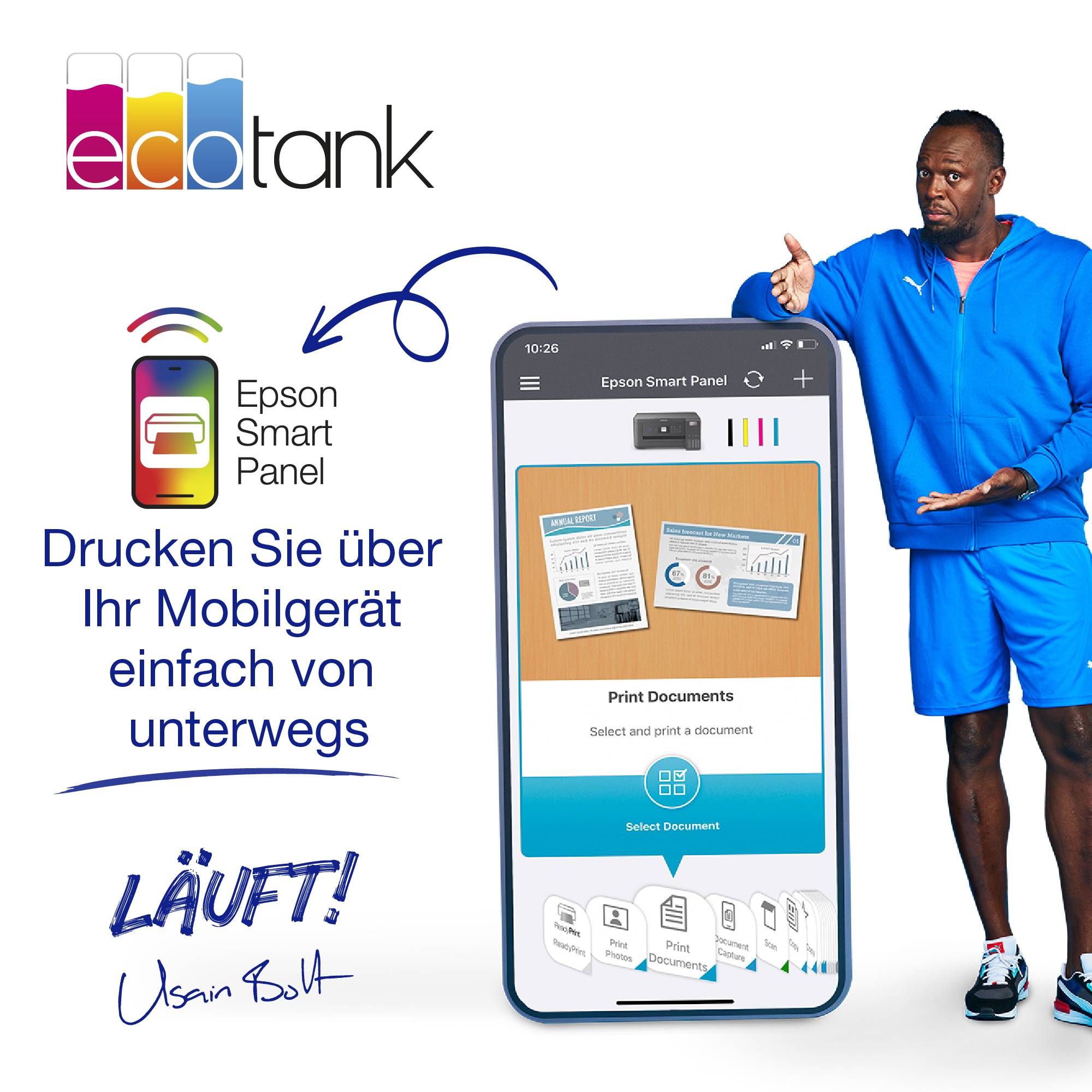 Epson EcoTank ET-5850 Multifunktionsdrucker Tintenstrahl Farbe A4 Drucker, Scanner, Kopierer ADF, Duplex, LAN, Tintentank-System, USB, WLAN