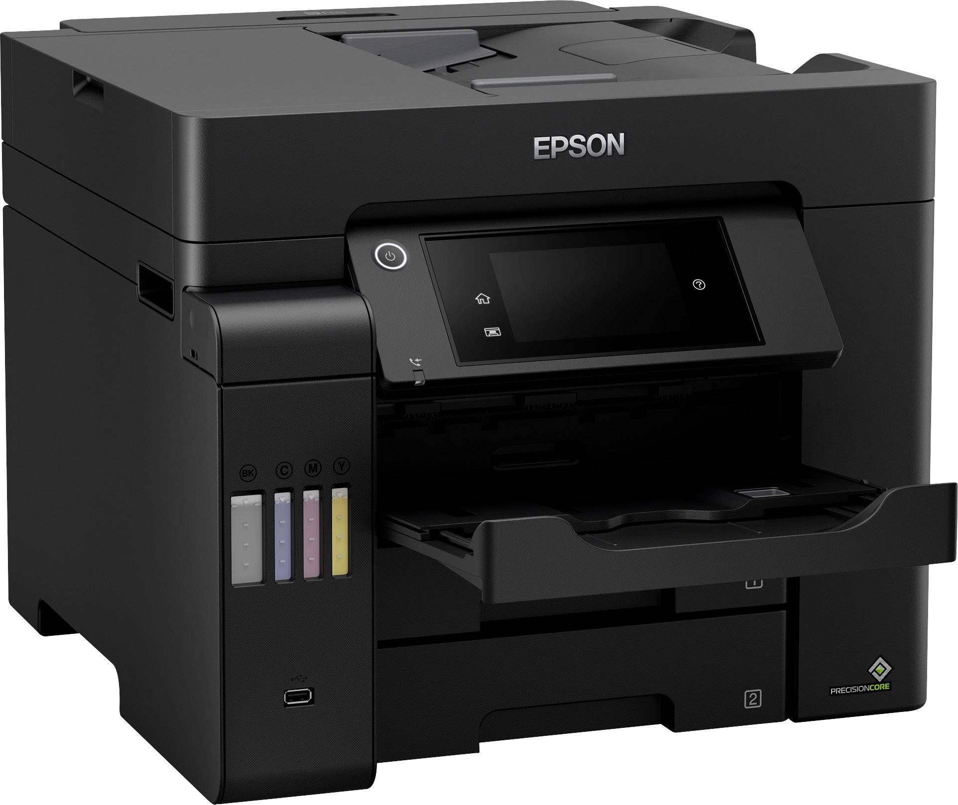 Epson EcoTank ET-5850 Multifunktionsdrucker Tintenstrahl Farbe A4 Drucker, Scanner, Kopierer ADF, Duplex, LAN, Tintentank-System, USB, WLAN