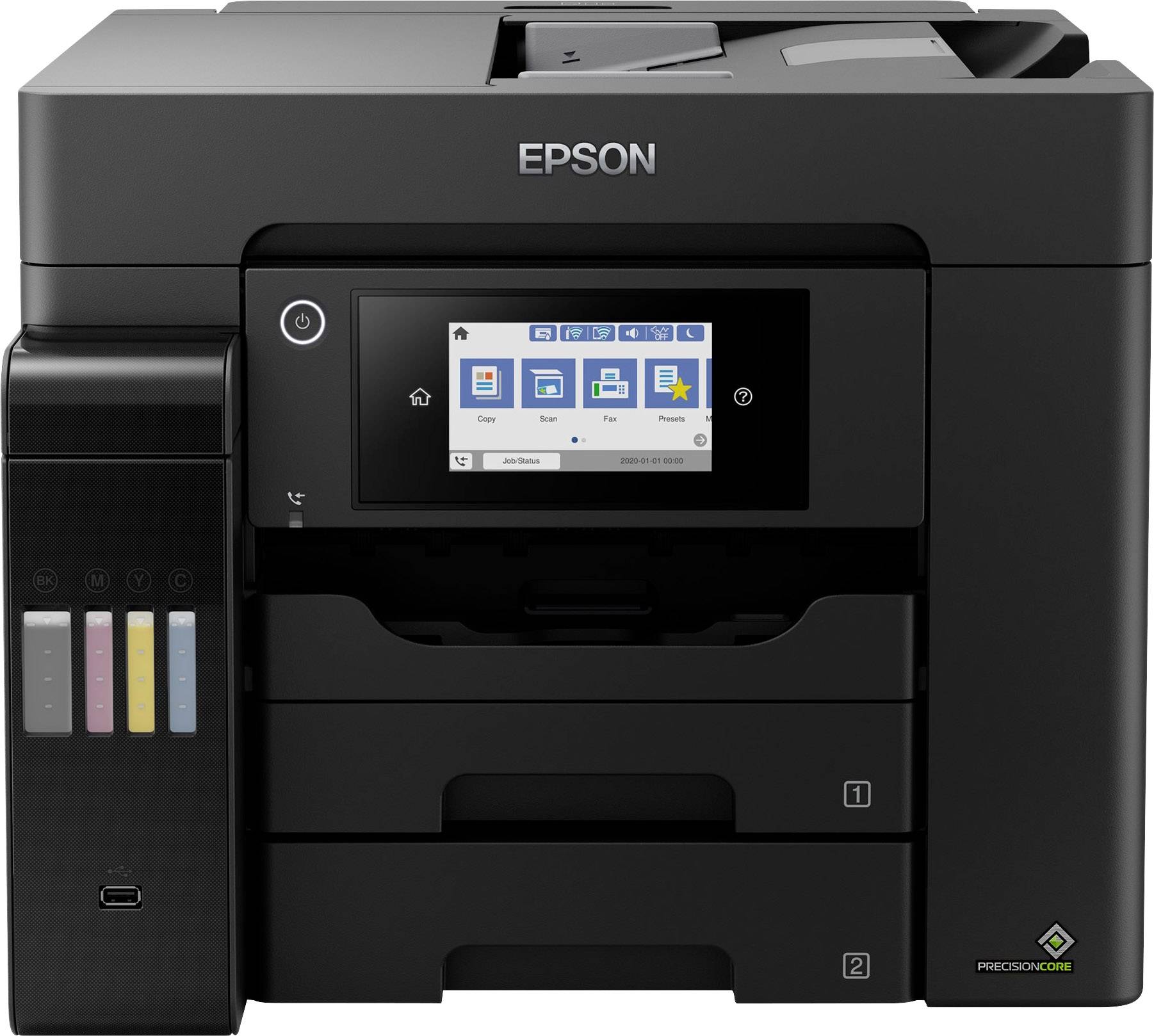 Epson EcoTank ET-5850 Multifunktionsdrucker Tintenstrahl Farbe A4 Drucker, Scanner, Kopierer ADF, Duplex, LAN, Tintentank-System, USB, WLAN