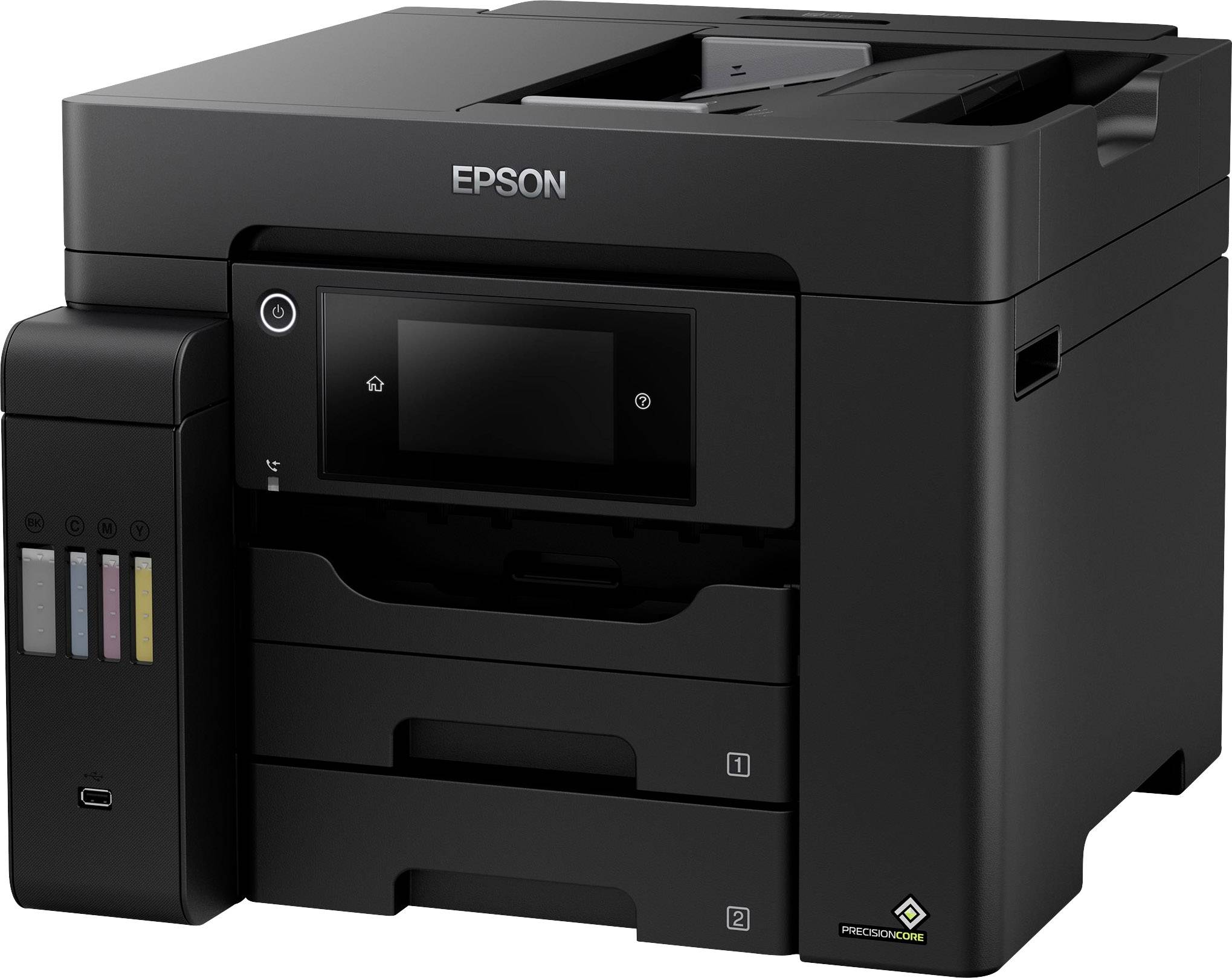 Epson EcoTank ET-5850 Multifunktionsdrucker Tintenstrahl Farbe A4 Drucker, Scanner, Kopierer ADF, Duplex, LAN, Tintentank-System, USB, WLAN